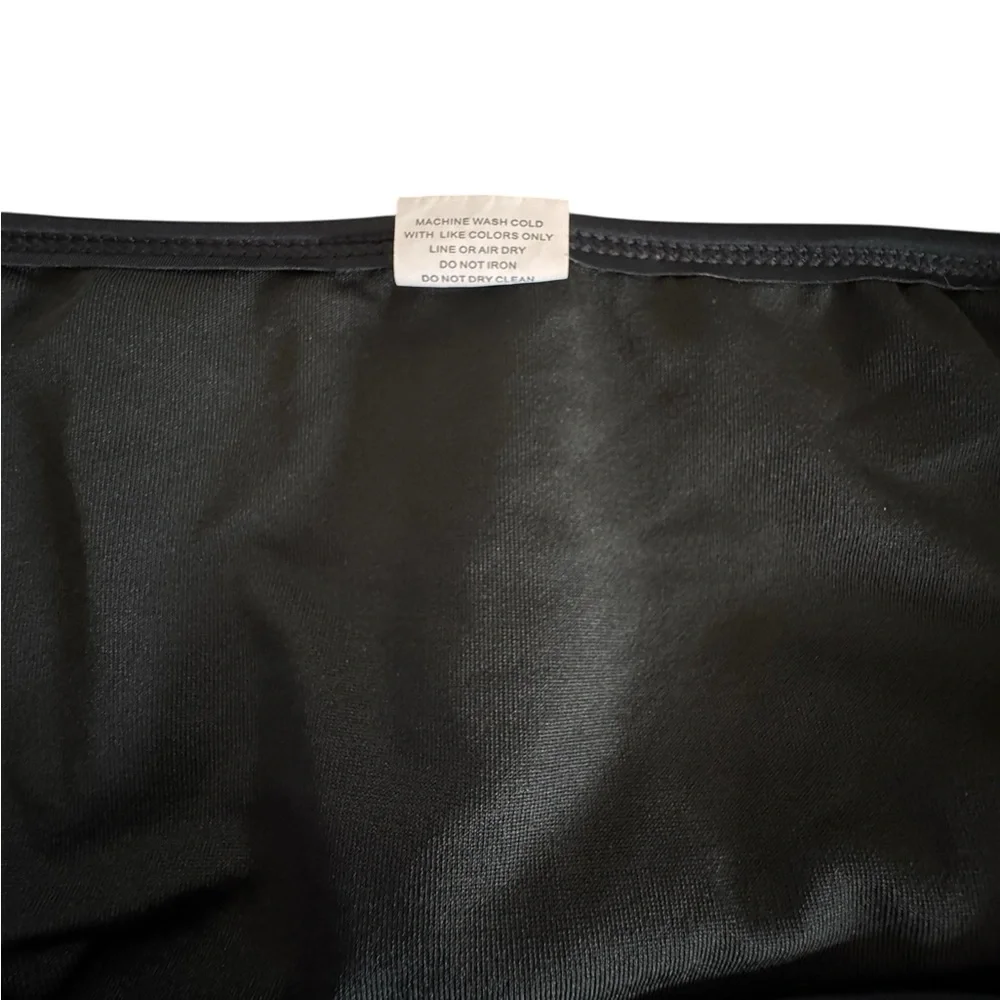Women’s Solid Black High Waist High Leg Cut Bikini Swim Bottom Size 1 XL